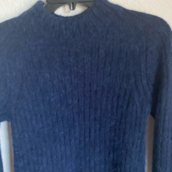 Banana Republic Wool Alpaca Blend Ribbed Eyelash Mock Neck Preppy Sweater XS - Picture 8 of 12